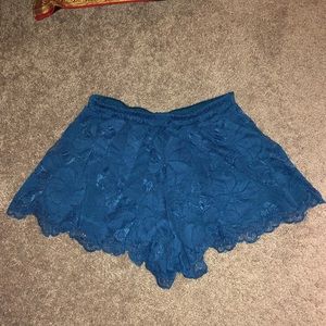 Forever21  Crochet Blue Skort